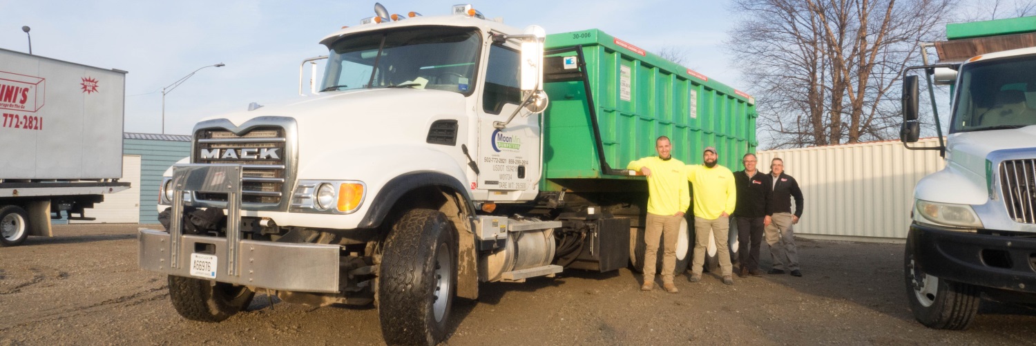 Moon dumpster rental. The best dumpster rental service in Kentucky. Local dumpster rentals in Louisville, KY. Dumpster Delivery in Lexington, KY